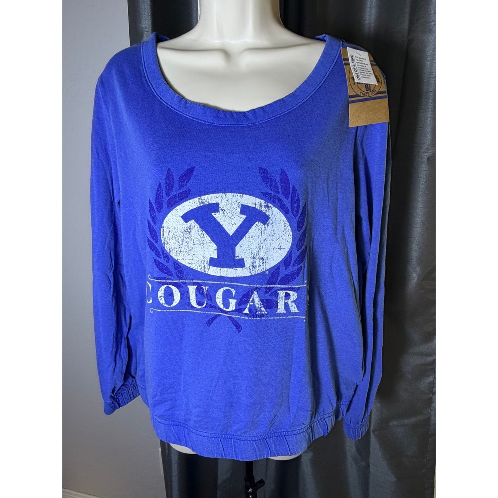 Rivalry Threads 91 Womens Small BYU Cougars Blue Long Sleeve Graphic Top College